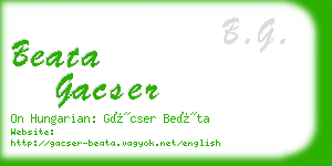 beata gacser business card